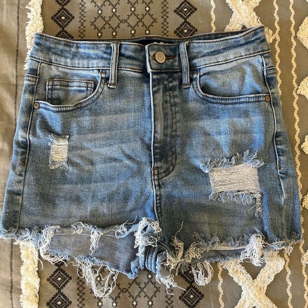 Light washed jean shorts